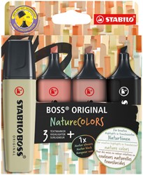 Markeerstift STABILO Boss 70/4 nature colors etui à 4 stuks