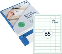 Etiket Rillprint 38x21.2mm mat transparant 1625 etiketten