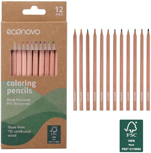 Kleurpotloden Econovo assorti blister à 12 stuks-3