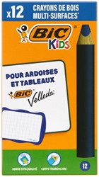 Whiteboardpotlood BicKids Multi Surface blauw doos à 12 stuks