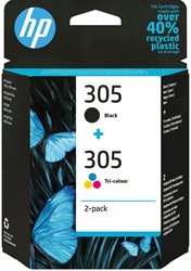 Inktcartridge HP 6ZD17AE 305 zwart + 3 kleuren
