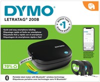 Labelprinter Dymo LetraTag 200B draagbaar bluetooth 12mm zwart promopack-2