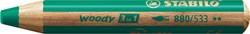 Kleurpotloden STABILO 880 woody 3 in 1 multitalent groen