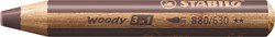 Kleurpotloden STABILO 880 woody 3 in 1 multitalent bruin