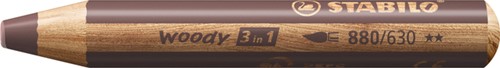 Kleurpotloden STABILO 880 woody 3 in 1 multitalent bruin