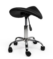 Zadelkruk Office laag harde wielen zw-1