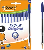 Balpen Bic Cristal medium blauw blister à 10 stuks-2