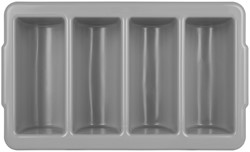 Bestekbak Olympia Kristallon 4 vakken GN 1/1 grijs
