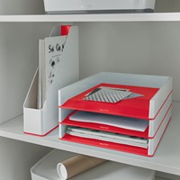 Brievenbak Leitz WOW A4 wit/rood-3