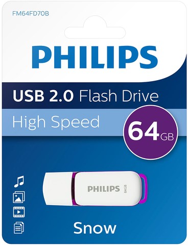 USB stick 2.0 Philips Snow USB-A 64GB paars