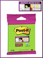 Memoblok 3M Post-it XL-LL Super Sticky 101mmx101mm groen met lijn 70 vel