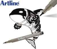 Fineliner Artline technisch brush zwart-2