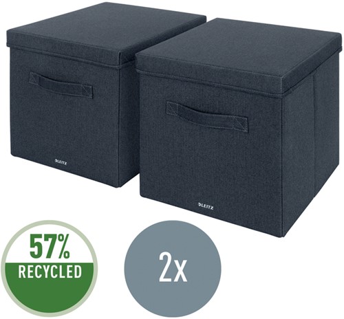Opbergdoos Leitz gestoffeerd met deksel 330x325x380mm grijs 2 st-2