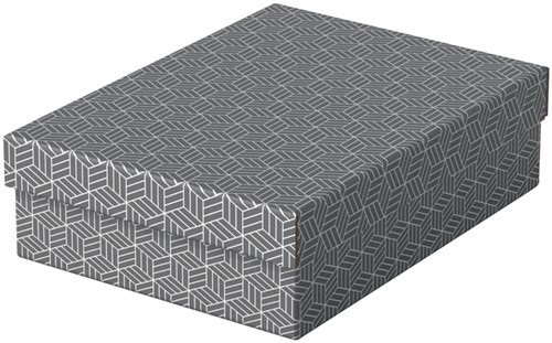 Opberg- en geschenkdoos Esselte home middelgroot 265x100x360mm grijs 3 stuks