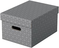Opbergdoos Esselte home middelgroot 265x205x365mm grijs 3 stuks