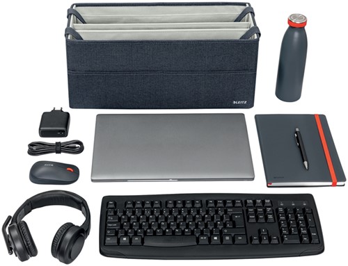 Opbergtas Leitz gestoffeerd 465x210x200mm grijs-3