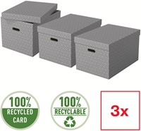 Opbergdoos Esselte home groot 355x305x510mm grijs 3 stuks-2