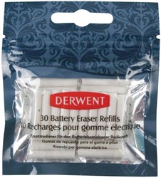 Navulling Derwent gum op batterijen 30 stuks wit