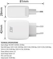 Oplader ACT 35w 1-poort usb c wit-1