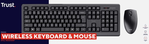 Toetsenbord Trust Primo draadloos + muis QWERTY-3