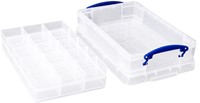 Opbergbox Really Useful 4 liter 30 vakken 395x255x88mm transparant wit