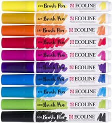 Brushpen Talens Ecoline set à 10 stuks primair