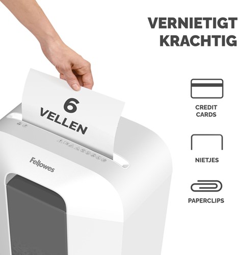 Papiervernietiger Fellowes Powershred LX25 snippers 4x37mm wit-2