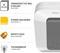 Papiervernietiger Fellowes Powershred LX25 snippers 4x37mm wit-3
