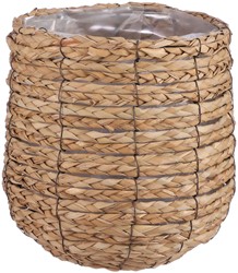 Plantenmand Mica Avalon zeegras rond lichtbruin 26x26cm