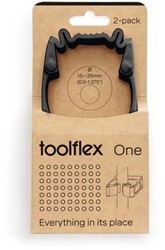 Wandhouder Toolflex One 2 klemmen met adapter ø 15/35 mm zwart