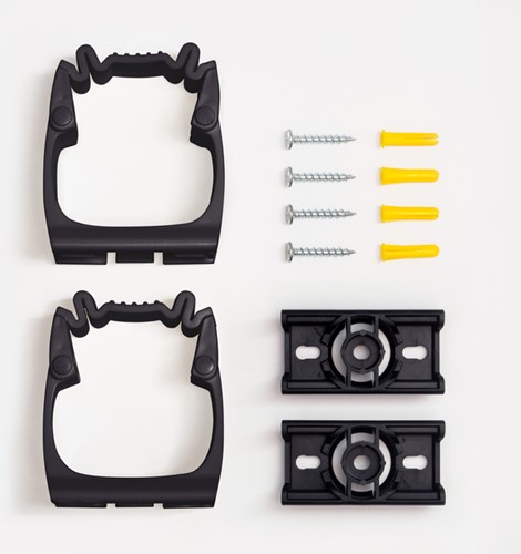 Wandhouder Toolflex One 2 klemmen met adapter ø 15/35 mm zwart-2