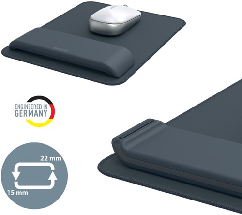 Muismat Leitz Ergo met verstelbare polssteun grijs-3