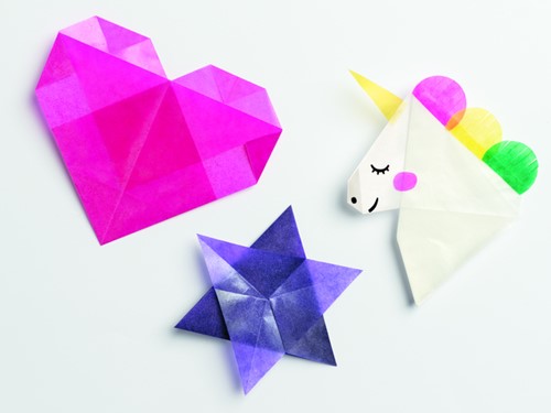 Origami papier Folia 20x20cm transparant 42gr 500 vel in 10 kleuren-3