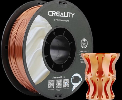 3D Filament Creality PLA 1.75mm Silk rood koper 1kg