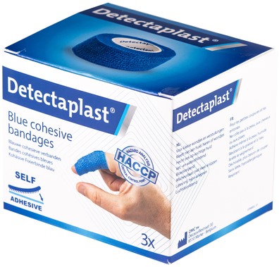 Snelpleister blauw Detectaplast 2,5cmx4,5m 3 stuks