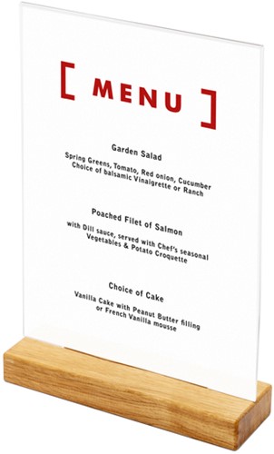 Menukaarthouder IEZZY T tafeldisplay A4 hout-2