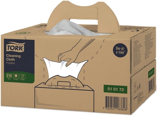 Reinigingsdoek Tork W7 Premium dispenserdoos 1-laags 210 vel wit 510172