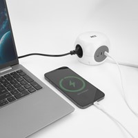 Stekkerblok ACT 3 voudig  inclusief 2x USB C/A 1.5 meter wit/grijs-11