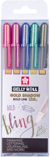 Gelschrijver Sakura Gelly Roll Gold Shadow set à 5 kleuren-2