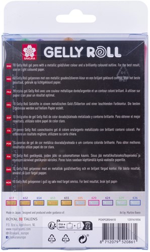 Gelschrijver Sakura Gelly Roll Gold Silver Shadow set à 10 kleuren-3