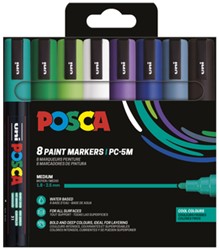 Paintmarker Uni POSCA PC5M medium koel assorti set à 8 stuks