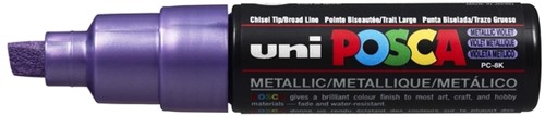 Paintmarker Uni POSCA PC8K breed schuin metallic paars