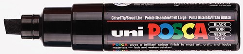 Paintmarker Uni POSCA PC8K breed schuin zwart