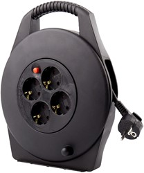 Kabelhaspel BRASQ  4 voudig 15 meter zwart