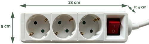 Stekkerdoos BRASQ  3 voudig 1.4 meter wit-2