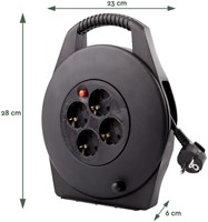 Kabelhaspel BRASQ  4 voudig 10 meter zwart-2