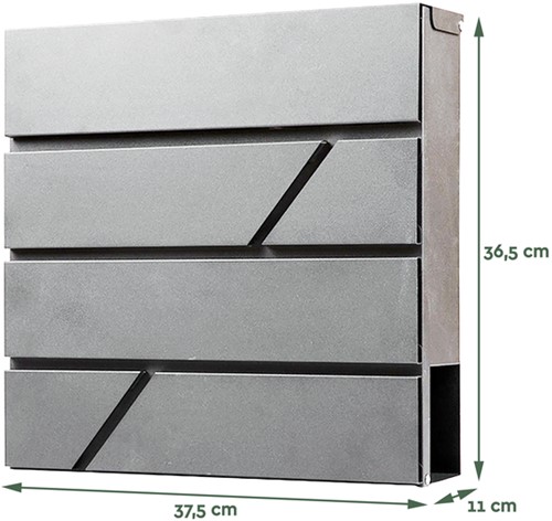 Brievenbus BRASQ PB200 Deluxe wand rvs-2