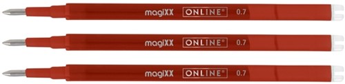 Gelschrijvervulling Online Magixx 0.7mm rood blister à 3 stuks-2