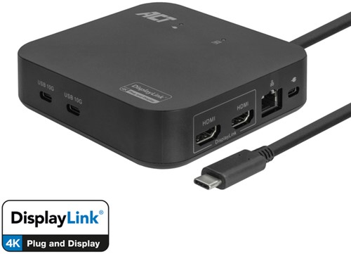 Dockingstation ACT USB-C Dual Monitor met Power Delivery