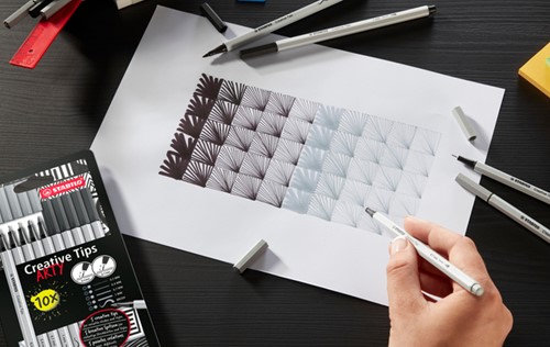 Creative Tips STABILO Arty assorti tips zwart en grijs blister à 10 stuks-3